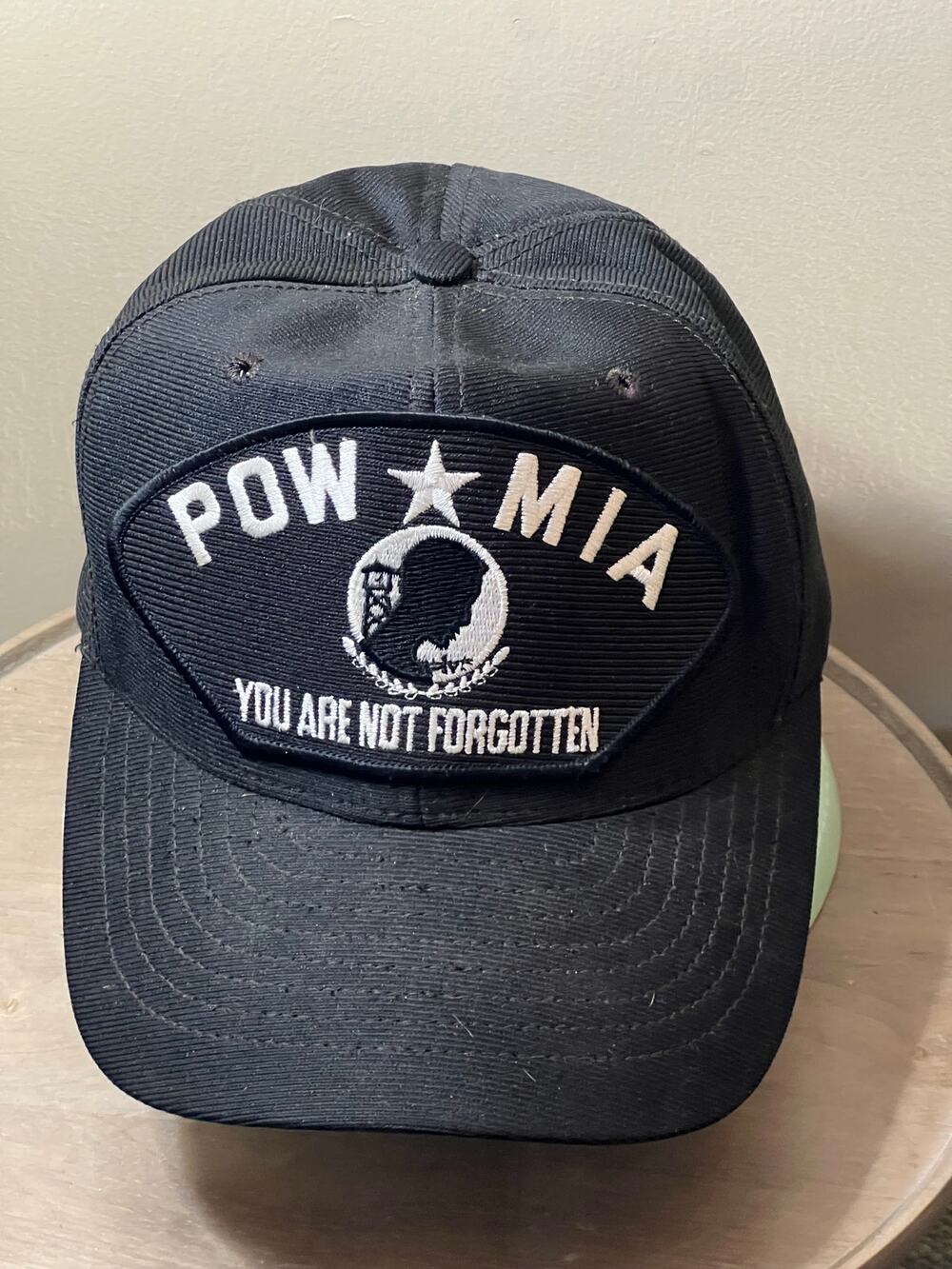 POW MIA You Are Not Forgotten Black Snapback Hat Cap Green Underbrim